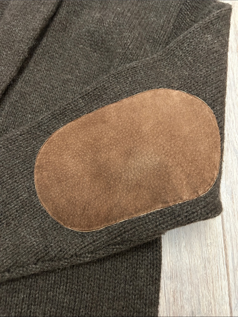 VTG Eddie Bauer Shawl Collar Button-Up Wool Cardigan Sweater Brown size M - Picture 11 of 16